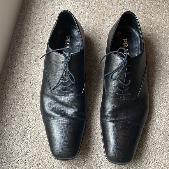 Prada Men’s Saffiano Leather Oxford Shoes Size 10 - Picture 7 of 14